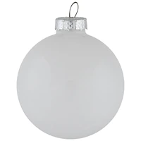 9ct. 2.5" Shiny and Matte White Glass Ball Christmas Ornaments