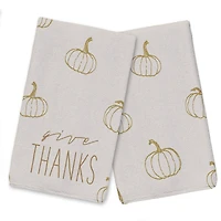 Give Thanks Mustard Pumpkin Tea Towel Set
