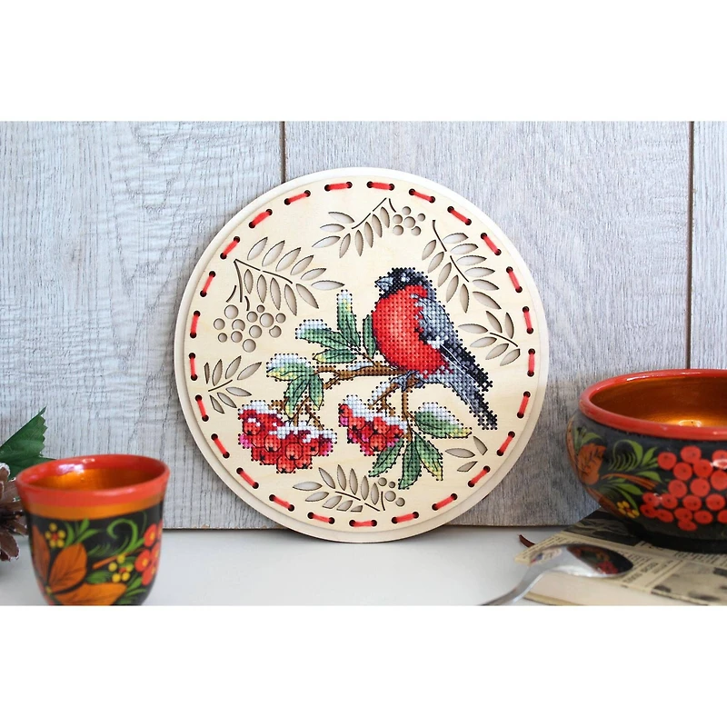 MP Studia Winter Guest Cross Stitch on Wood Kit