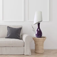 Elegant Designs™ 2.5ft. Curved Purple Ceramic Table Lamp with White Shade