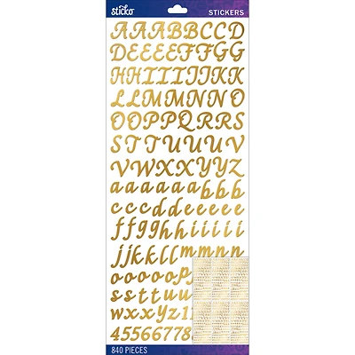 Sticko® Gold Foil Script Alphabet Stickers