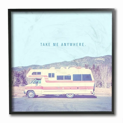 Stupell Industries Take Me Anywhere Family Camper Vintage Photograph,12" x 12"