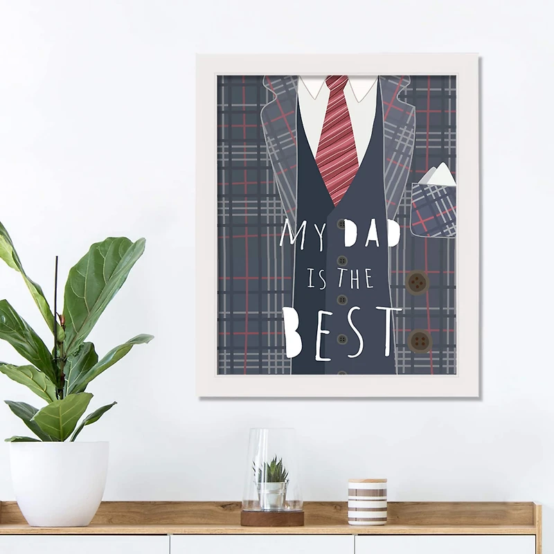 My Dad is the Best White Framed Print Under Plexiglass