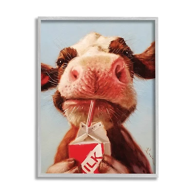 Stupell Industries Baby Cow Milk Carton Wall Art