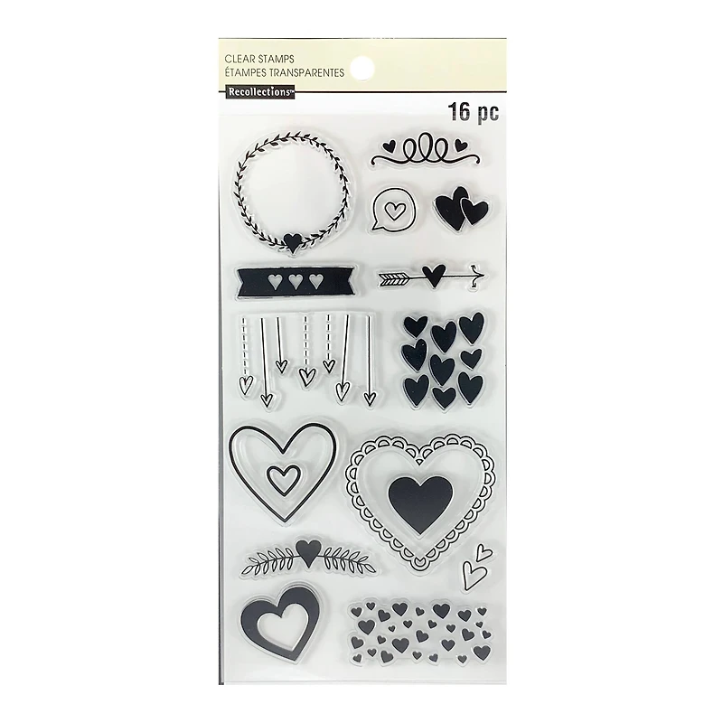 6 Pack: Hearts Clear Stamp Set by Recollections™