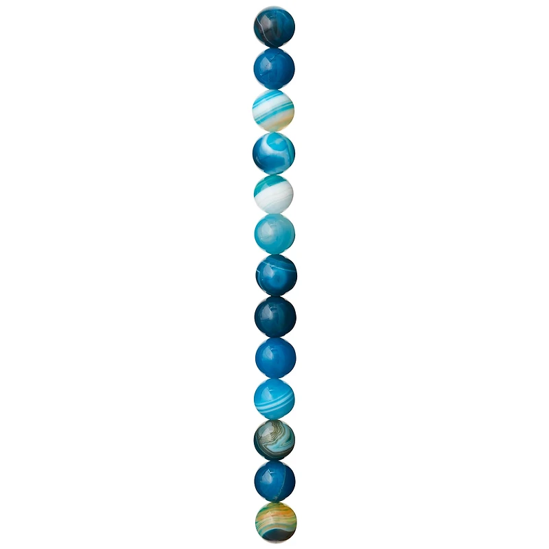 Aqua Dyed Mix Agate Round Beads, 12mm by Bead Landing™