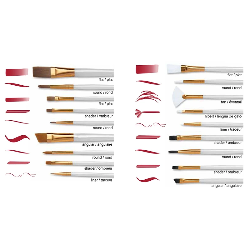 9 Packs: 18 ct. (162 total) Variety Taklon Brush Super Value Pack by Craft Smart®