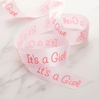 7/8" x 5yd. Satin "It's A Girl" Ribbon by Celebrate It® 360°™