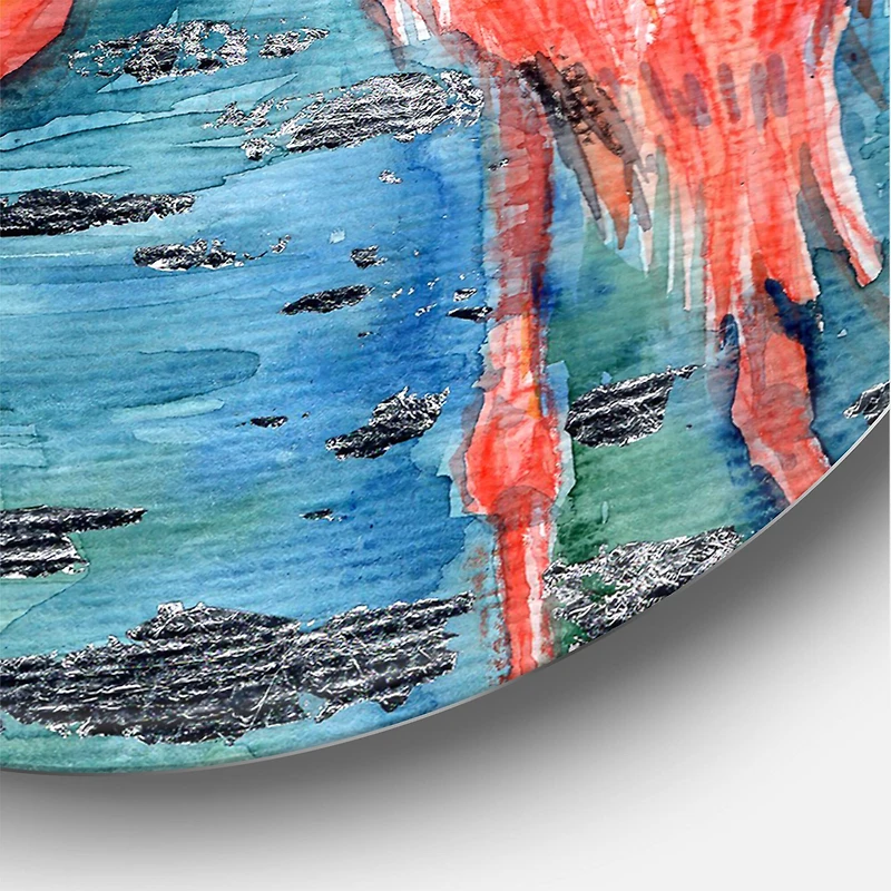 Designart - Pink Flamingos In Blue Water I