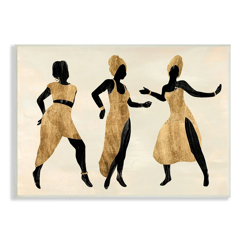 Stupell Industries Powerful Women Dancing African Glam Fashion Black Beige Wall Plaque