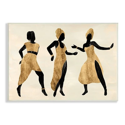 Stupell Industries Powerful Women Dancing African Glam Fashion Black Beige Wall Plaque