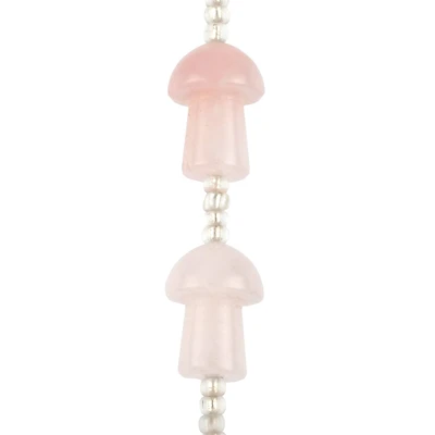 Dyed Rose Quartz Mushroom Beads, 20mm by Bead Landing™