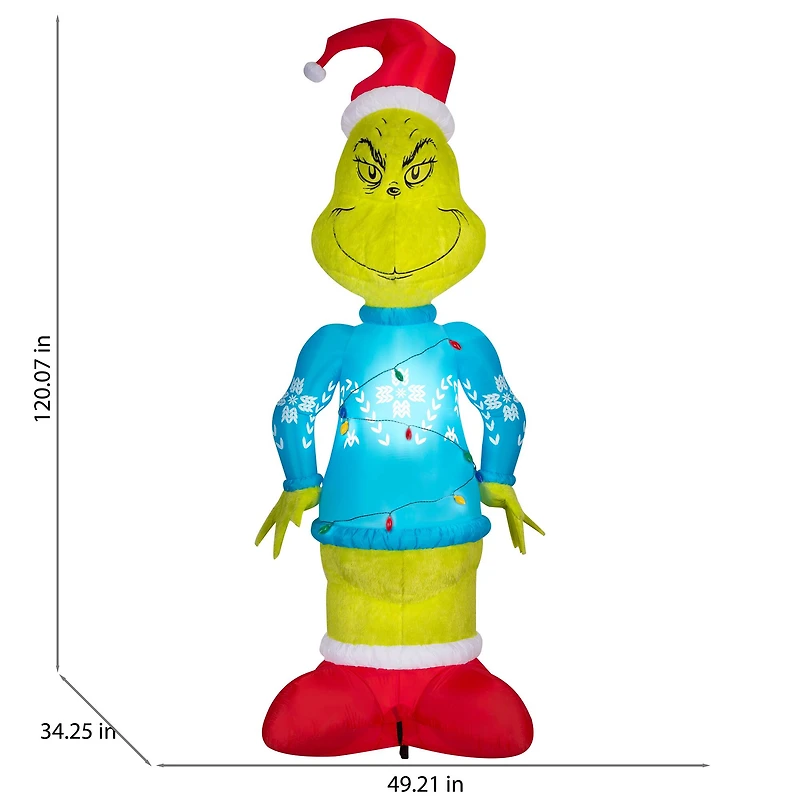 10ft. Airblown® Inflatable Christmas Giant Plush Grinch with String Lights