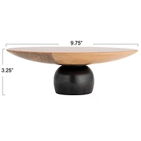 Hello Honey® 9.75" Brown & Black Enameled Mango Wood Kitchen Pedestal