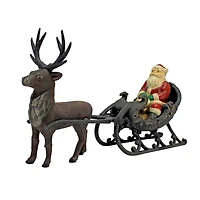 Design Toscano 13.5" Christmas Santa on Sleigh with Reindeer Die-Cast Iron Statue