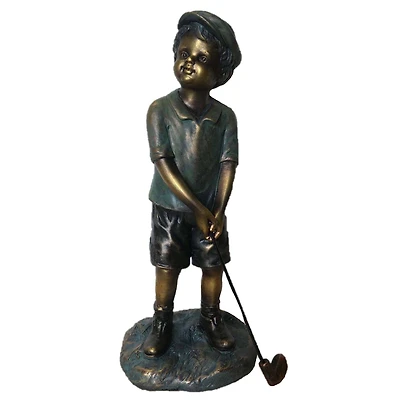 Santa's Workshop 13" Boy Playing Golf Statue