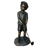 Santa's Workshop 13" Boy Playing Golf Statue