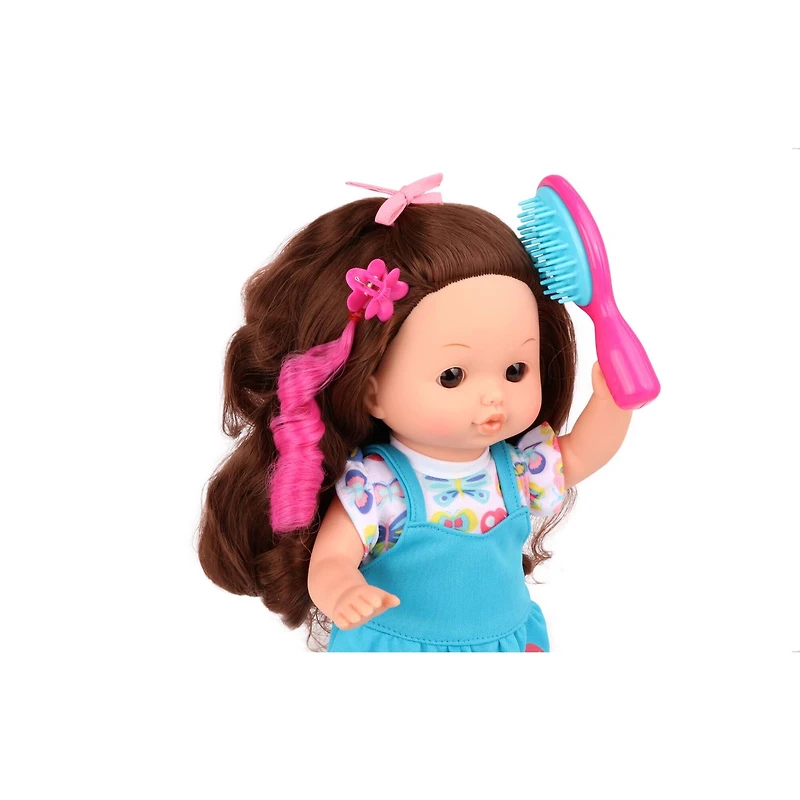 Dream Collection 12" Brunette Doll Hair Play Set