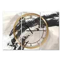 Designart Glam Painted Arcs IV Modern 3 Panel Wall Clock