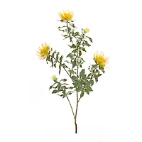 34.25" Yellow Flocked Protea Sprays, 6ct.