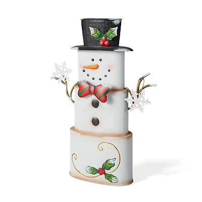Glitzhome® 17" Metal Stacked Box Snowman Table Décor