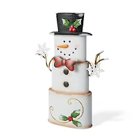 Glitzhome® 17" Metal Stacked Box Snowman Table Décor