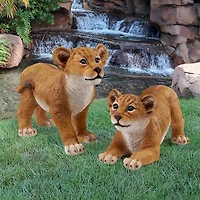 Design Toscano 18" Ahaggar Lion Cubs of the Sahara Animal Statue