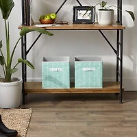 DII® 11" Aqua Herringbone Storage Cube, 2ct.