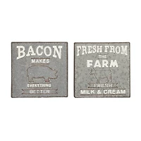 Gray Metal Farmhouse Sign Wall Décor Set