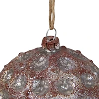3.5" Silver Mercury Distressed Glass Ball Ornament