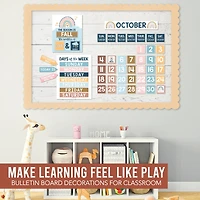 Hadley Designs 11" x 17" Boho Circle Time Bulletin Board Calendar for Classroom Posters Set