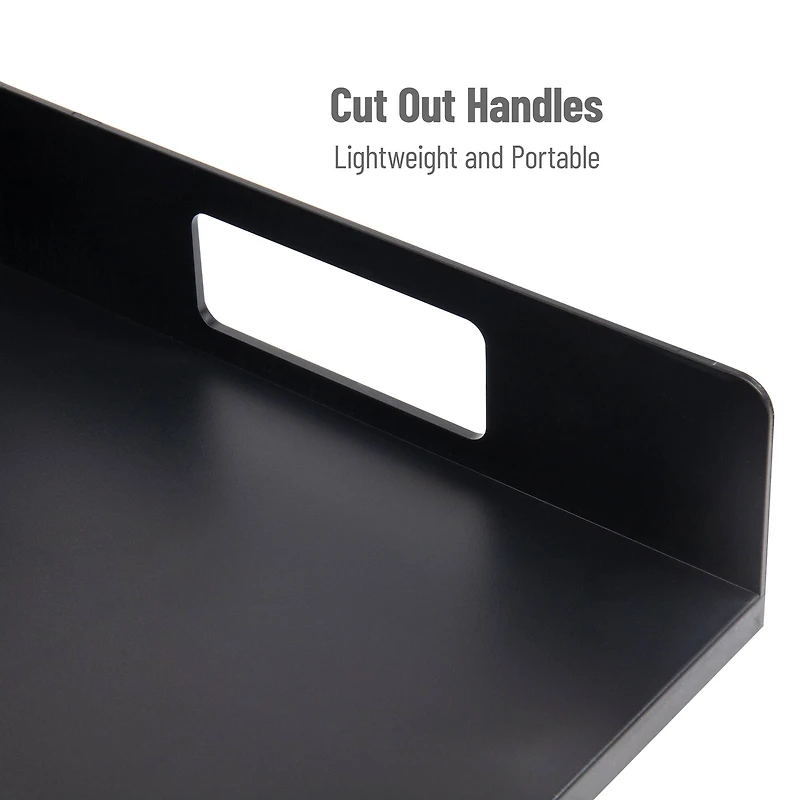 Mind Reader Black Plastic Utensil, Napkin & Plate Serving Tray