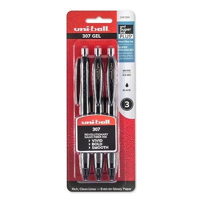 Uni-Ball® Signo™ 307 3 Black Retractable Gel Pen Set
