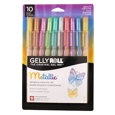 Sakura Gelly Roll Pen Set, 10-Colors, Dark Metallic