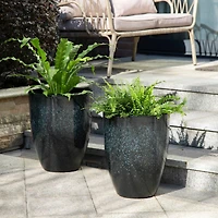 Glitzhome® 17" Eco-Friendly Oversized Faux Ceramic Tall Bowl Planters
