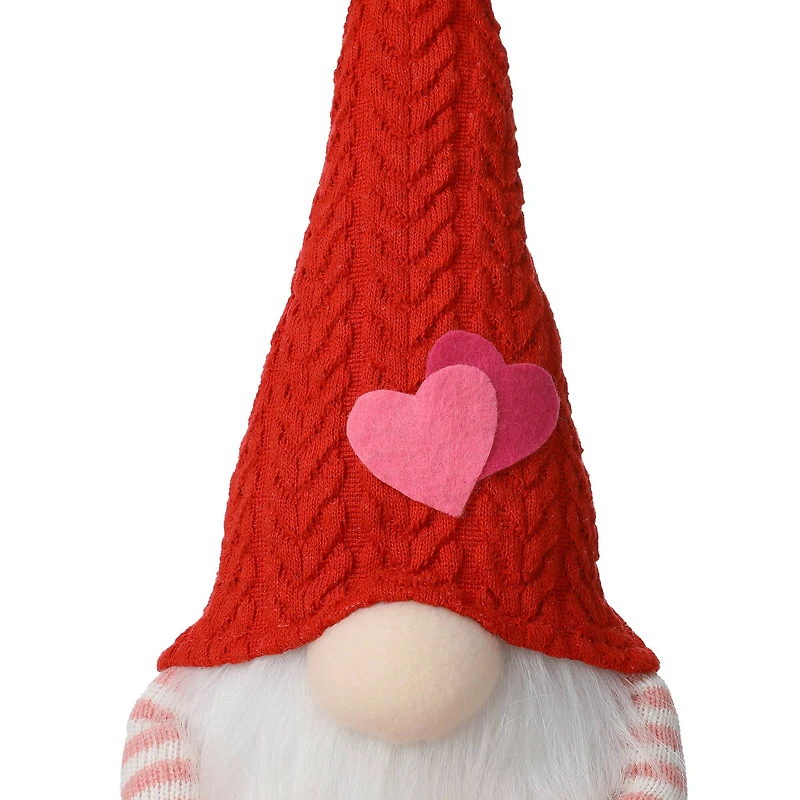 Glitzhome® 28.25" Fabric Valentine's Gnome Shelf Sitter with Dangling Legs