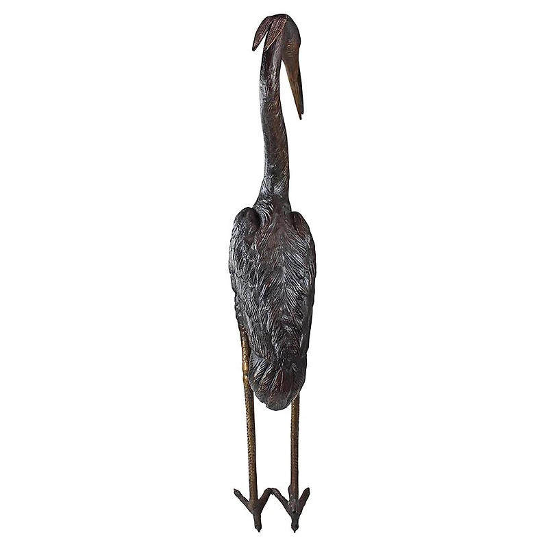 Design Toscano 37" Heron Head Low Cast Bronze Garden Statue