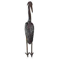 Design Toscano 37" Heron Head Low Cast Bronze Garden Statue