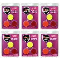 Hero Magnets™ Big Button Magnets, 6 Packs of 3