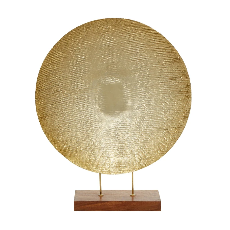 27" Gold Metal Contemporary Geometric Sculpture