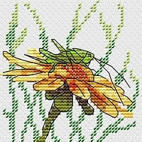 MP Studia Grasshopper On Coneflower Counted Cross Stitch Kit