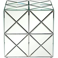 Silver Wood Mirrored Accent Table 18" x 18" x 18"