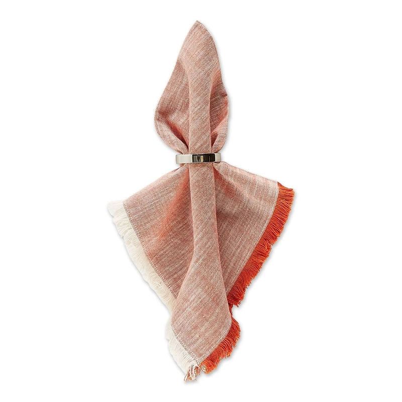 DII® Burnt Orange Tonal Fringe Cloth Dinner Napkins, 6ct.