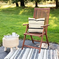 White & Black Outdoor Handloom Woven Square Cushion