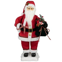 24" Animated Santa Claus with Lighted Candle Musical Christmas Figure