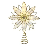 10" Iridescent & Glitter Gold Snowflake Lighted Tree Topper by Ashland®