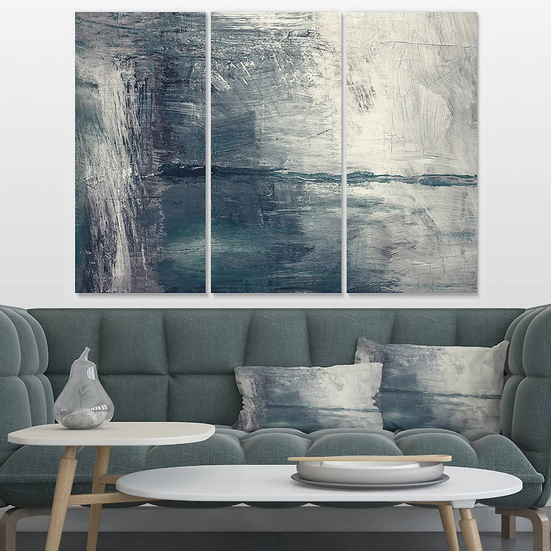 Designart - Grey Abstract Pattern Oil Painting