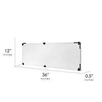 American Art Décor™ 36" Distressed Reflective White Wood Wall Accent Medallion Panel