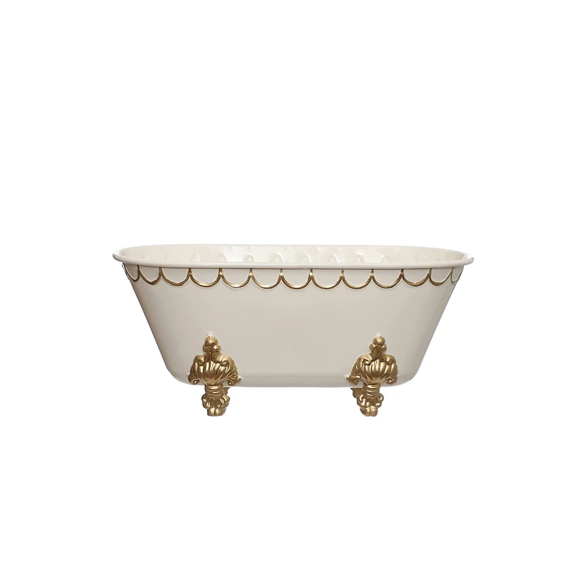 12" Gold & White Bathtub Accent by Ashland®