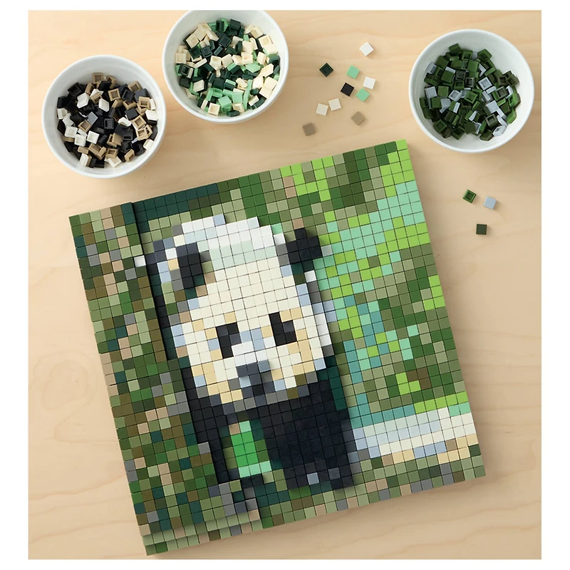 10" x 10" Panda Pixelated Brick Art Kit by Make Market®
